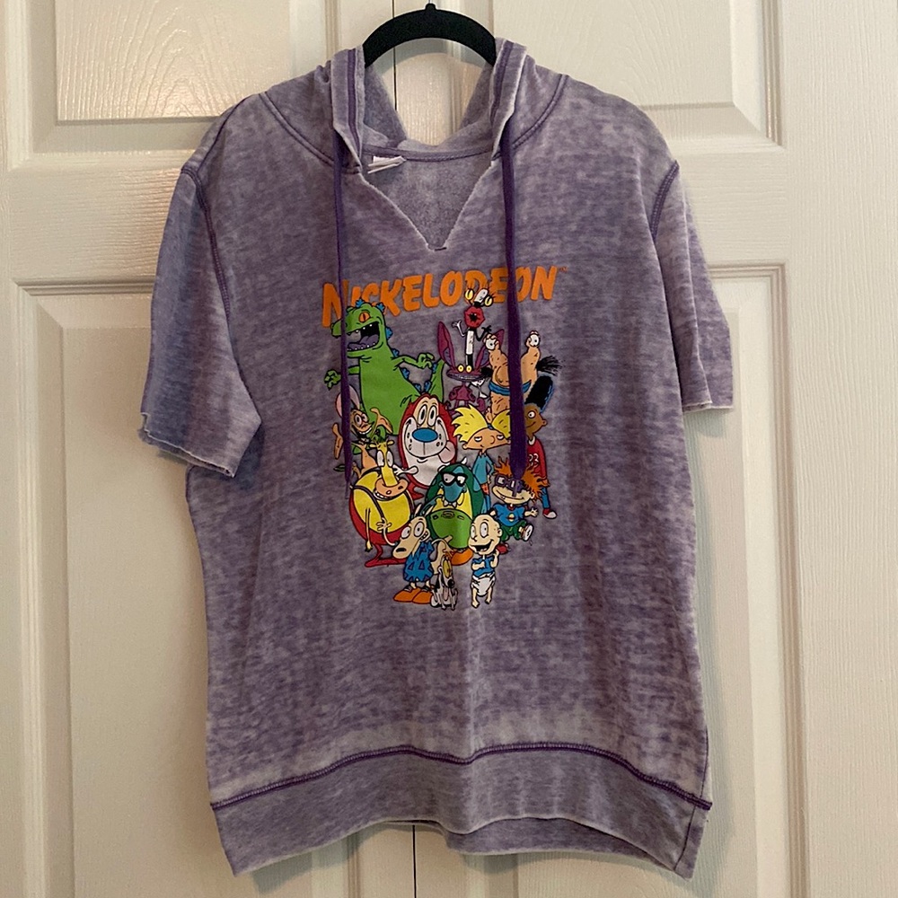 90s Nickelodeon Cartoon Short Sleeve V-Neck Hoodie